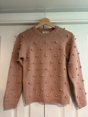 Pink Crewneck Knit Sweater Girl's 12 Mauve by Pastel EUC